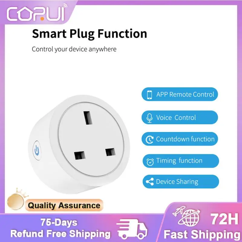 

20A UK Smart Tuya WIFI Plug Smart Socket With Power Monitor Voice Control Timing Smart Home Life Socket Work With Alexa Google