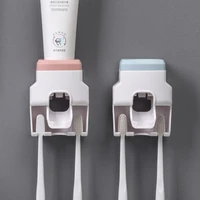 toothbrush holder set toothpaste dispenser wall mount stand rolling automatic squeezer bathroom accessories set