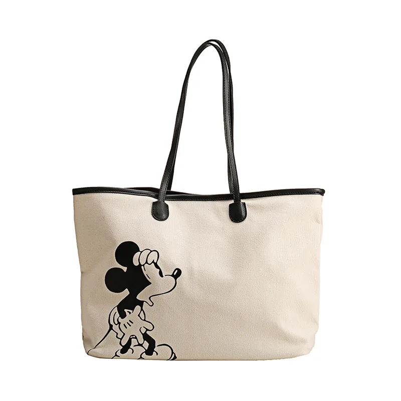 Disney Women's Mickey Toot Women's Bag Large Capacity College Shopping Shoulder Handbag Canvas for Girl