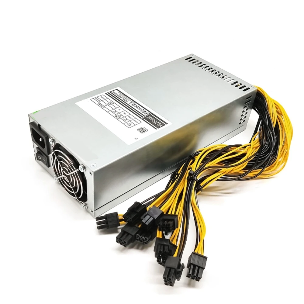 

1800W 2U PSU PC Mining Power Mineirar Eth 1800W 6 Pin Miner Power Supply for 6 GPU Bitcoin Antminer S9 S7 L3+ D3 T9