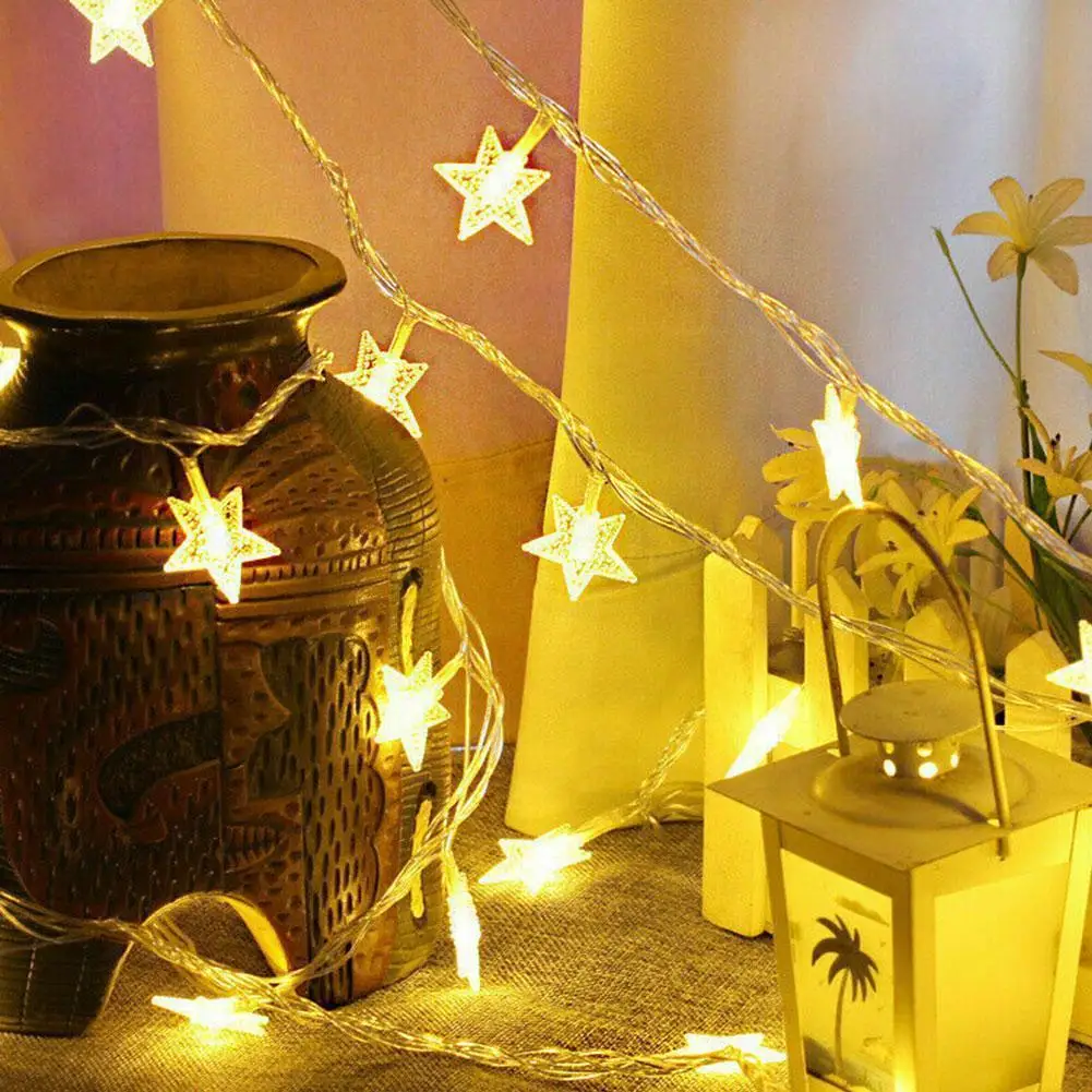 

Holiday Decoration Led Star Lights Ins Wind Five-pointed Wire Light Battery Box Star Light Small Night Star U9n4