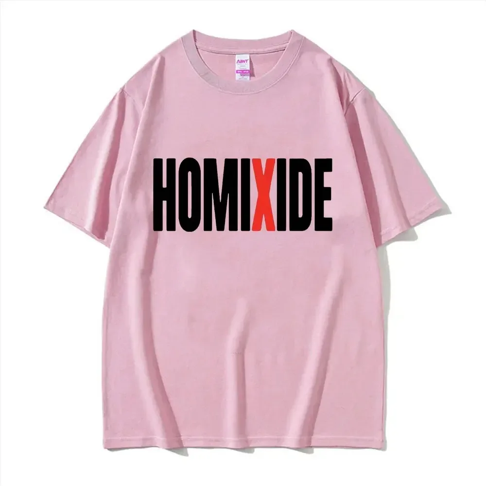 Фото Футболка Rapper HOMIXIDE с графическим принтом для мужчин и женщин, хлопковая футболка с коротким рукавом, модная футболка в стиле хип-хоп 2024, футболки большого размера, одежда №2