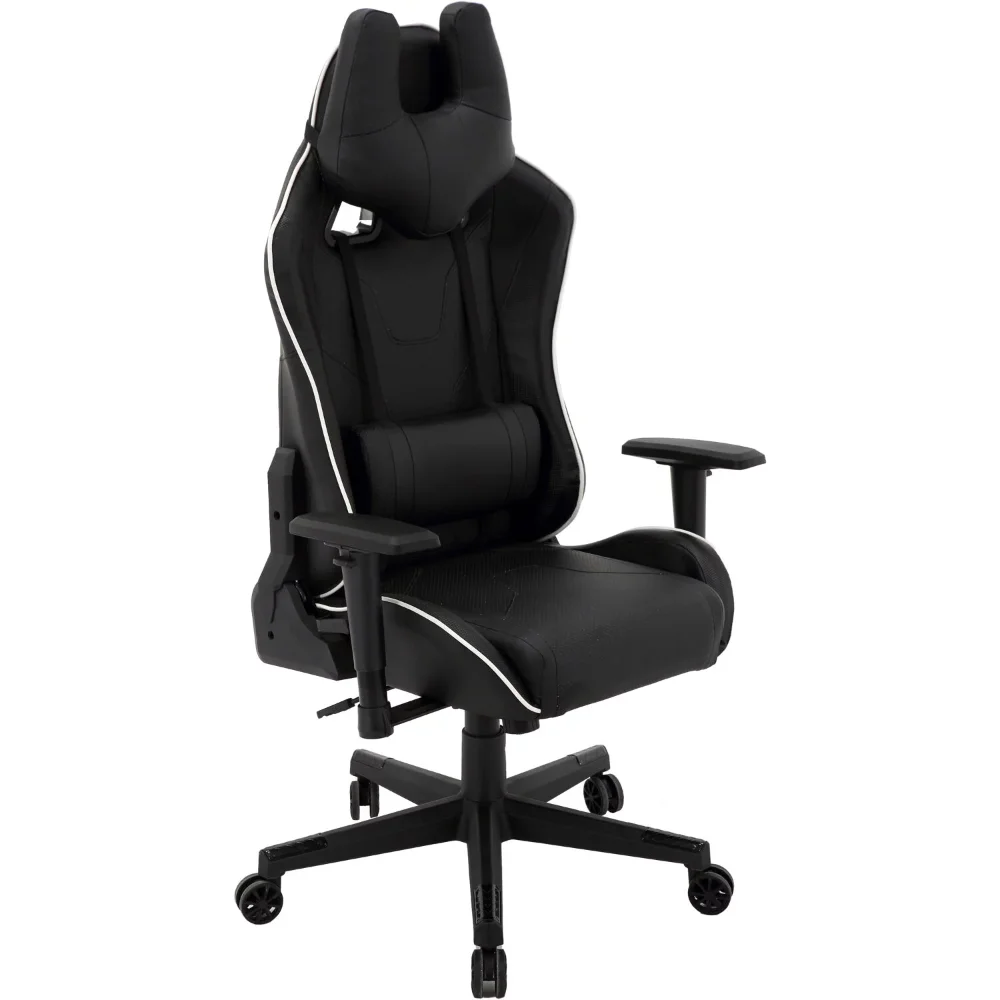 

Hanover Ergonomic & Back Support Swivel Gaming Chair, Black and White