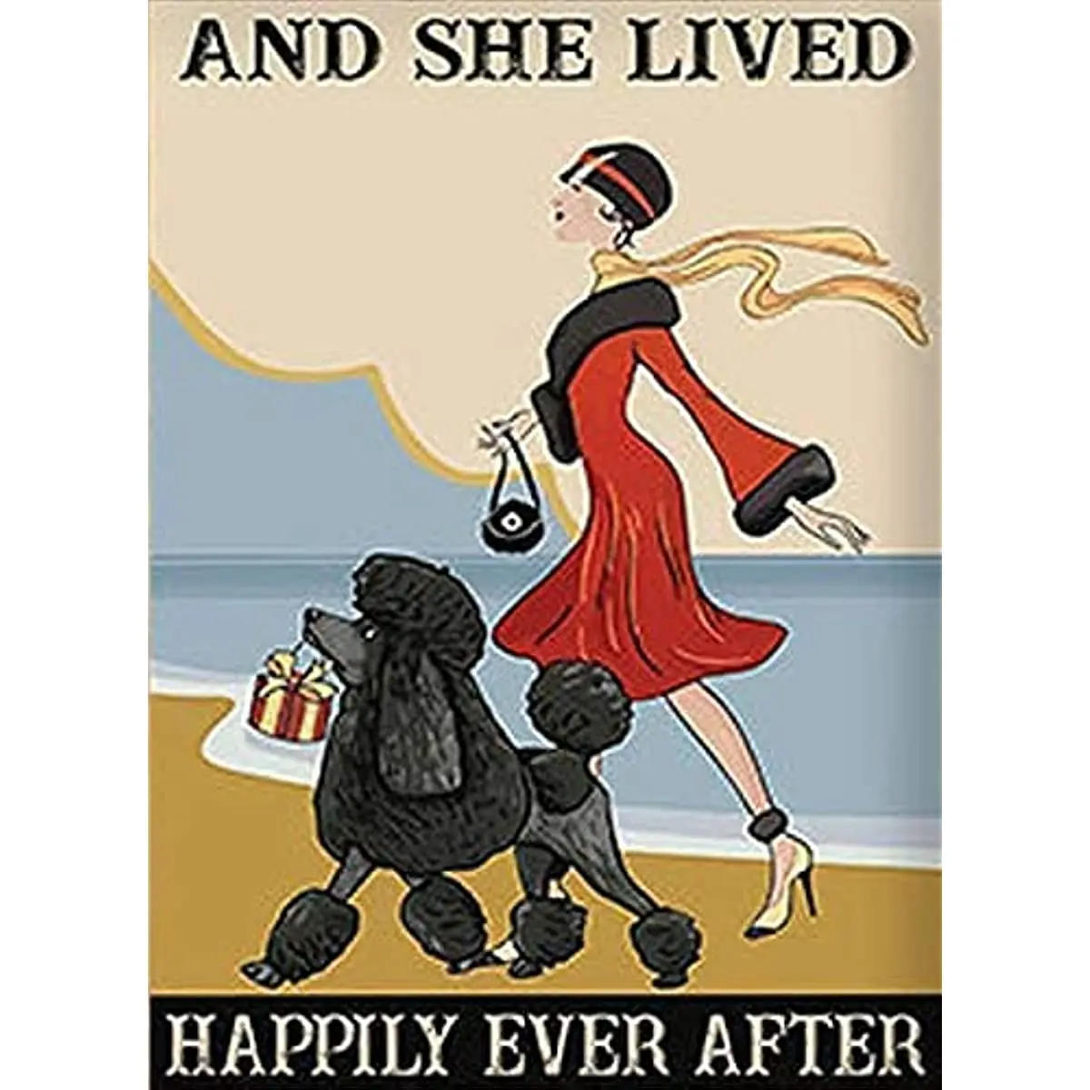 

Lovely Poodle Metal Tin Sign She's Ever Had A Happy Life Retro Checked Walls Decorated Home Kitchen Bathroom Bar Cafe