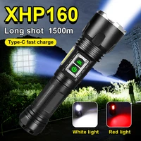 xhp160 zoom high power led flashlight usb tactical rechargeable torch flash light work 18650 battery waterproof camping lantern
