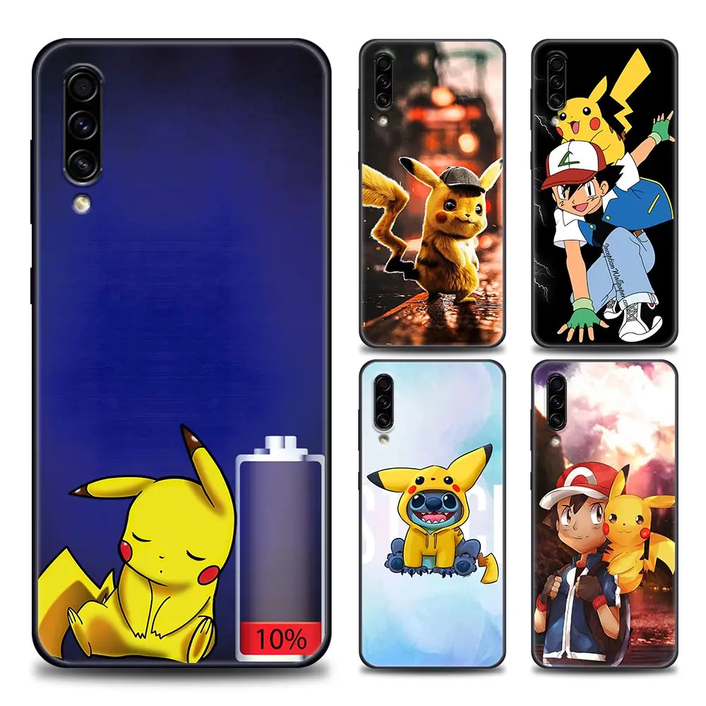 

Cute Cartoon Pikachu Phone Case for Samsung A10 A20 A30 A30s A40 A50 A60 A70 A80 A90 5G A7 A8 2018 Silicone Case Pikachu