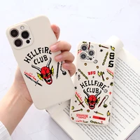 hellfire club stranger things 4 phone case for iphone 11 12 13 pro max xr x xs se 7 8 6plus frosted white soft shell cover case