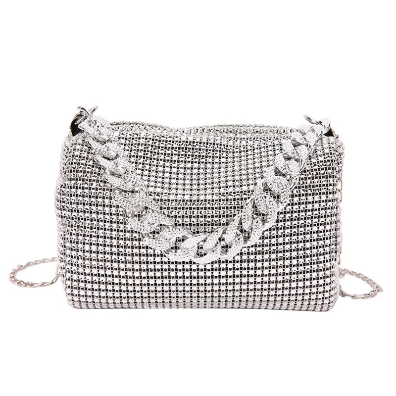 

Beautiful Underarm Bag Glitter Rhinestone Crossbody Bag Shoulder Bag Evening Bag Handbag for Masquerades Party luxury handbags