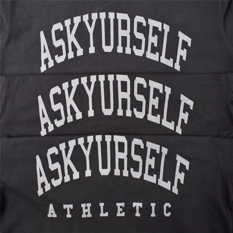 Мужская и женская футболка Askyurself поношенная Красная с коротким рукавом надписью