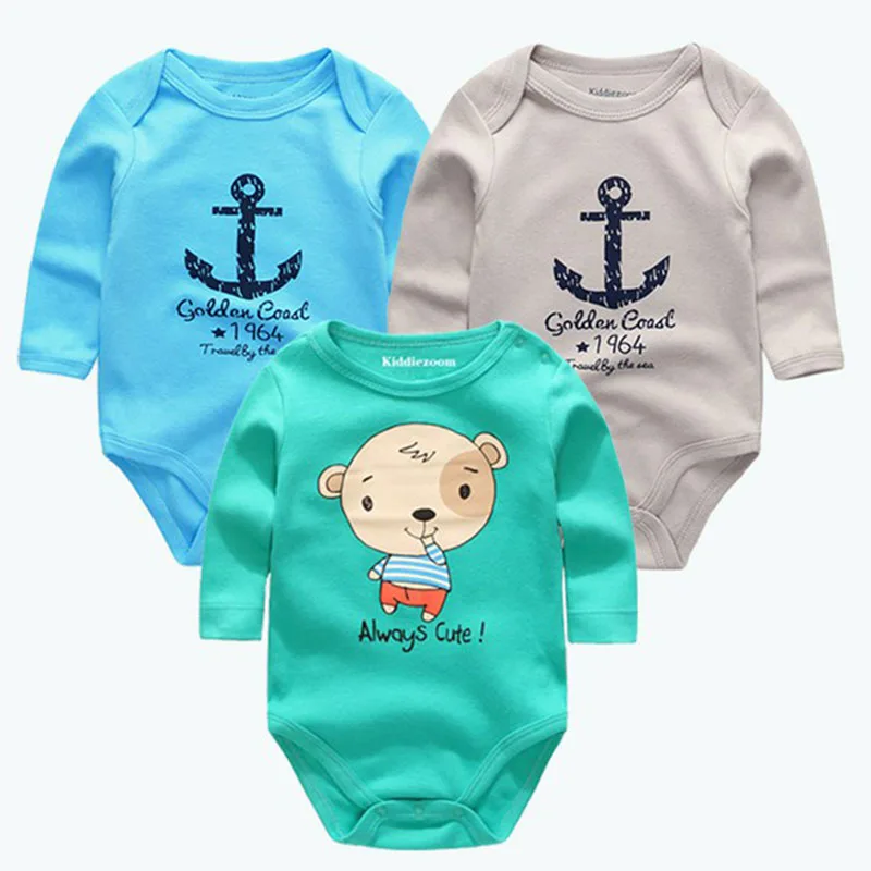 Комбинезоны с длинным рукавом для новорожденных из 3 предметов весна-осень 100%