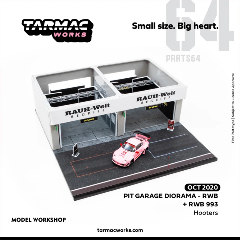 

1:64 TW Tarmac Works RWB 993 розовый гоночный трек для парковки, обслуживания комнаты, гаража, коллекция моделей автомобилей, миниатюрные игрушки
