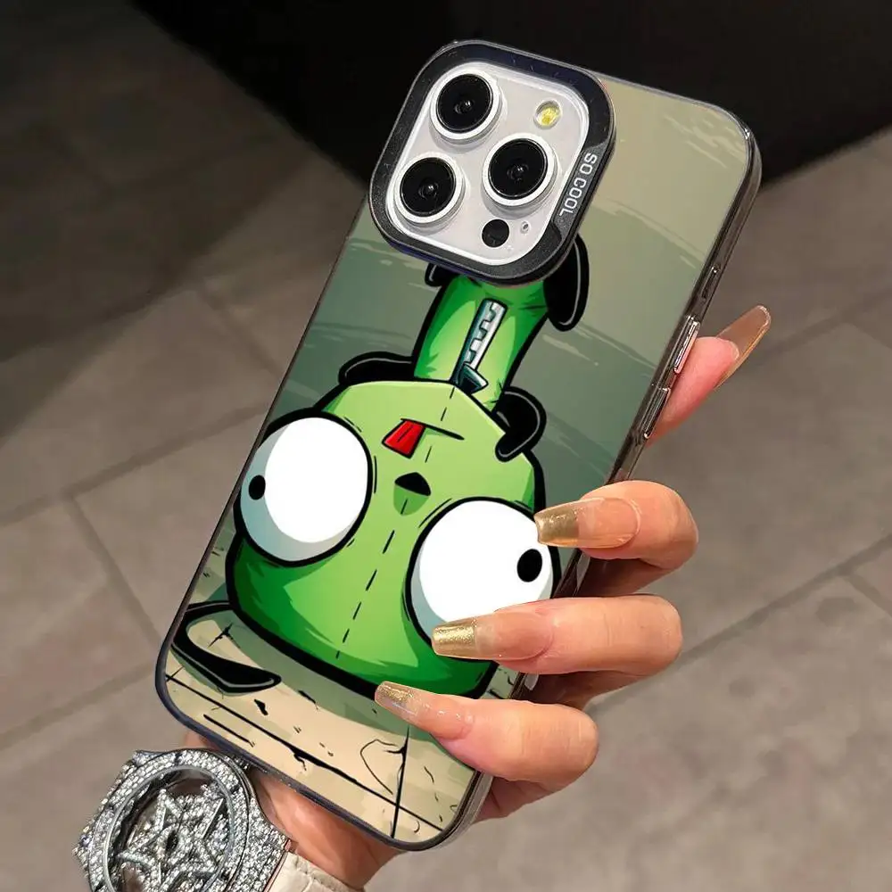 Фото Чехол для телефона Madness I-Invader Zim Gir-ES для iPhone 17, 16, 15, 14, 13, 12, 11 Plus, Pro Max, XS, цветной серебристый чехол-накладка №5