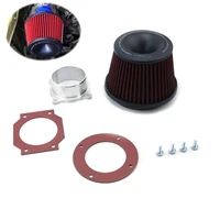 universal car air cleaner intake filter 75mm dual funnel adapter accessories