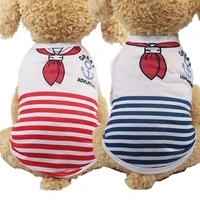 navy dog clothes summer for small dogs cat vest soft cotton stripe puppy clothing pet tshirt costumes for dogs york teddy poodle