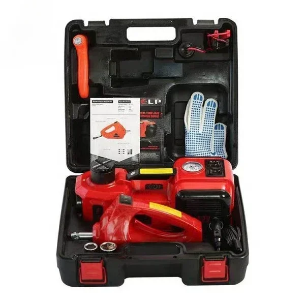 Hoge Kwaliteit 3 In 1 Auto 12V 5T Elektrische Lucht Hydraulische Krik Met Drukmeter Sleutel