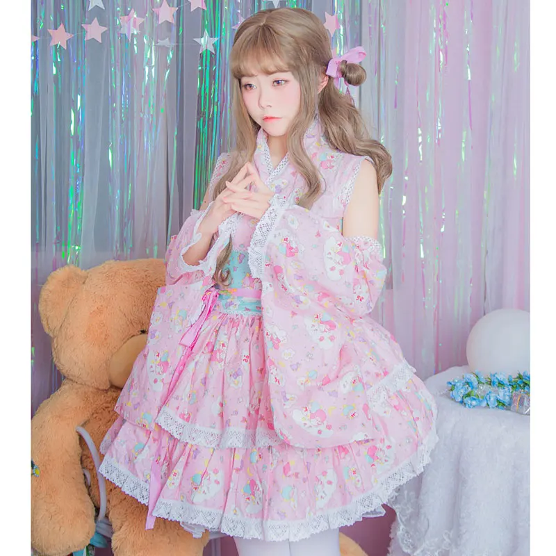 

Lolita Kimono Maid Tops Dress Uniform Outfit Anime Cosplay Costumes Halloween Female Party Dress Sets anime cosplay gift