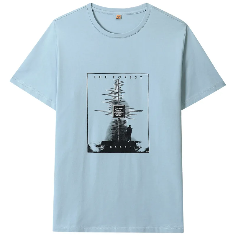 3810 Men's T-Shirts Summer Short Sleeve t shirt men Simple creative design line cross Print cotton Brand shirts Men Top Tees