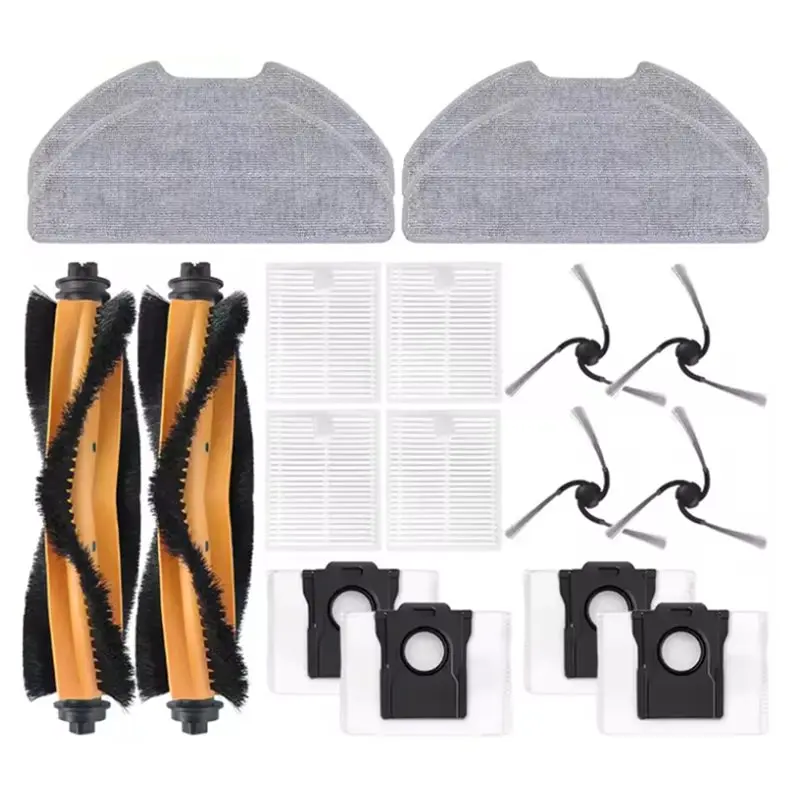 Фото A59P Новый комплект из 18 предметов для пылесосов Dreame D20 Air Plus/F21/F21 Plus/F20/F20 Plus: основная и боковая щетки, фильтр, насадка для мытья пола, мешок для пыли. №3