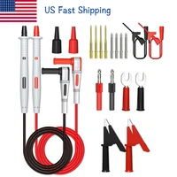 cleqee us p1503d digital multimeter probes cable feeler with test hook banana plug replaceable needles test leads kits