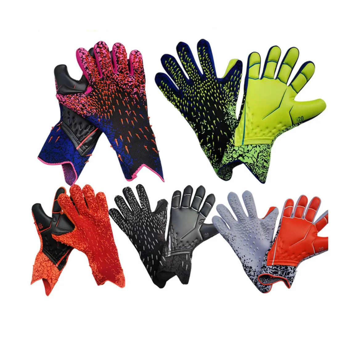 

Soccer Goalie Gloves Latex Goalkeeper Gloves Anti-slip Thicken Football Finger Protection Gloves Soccer Equipment