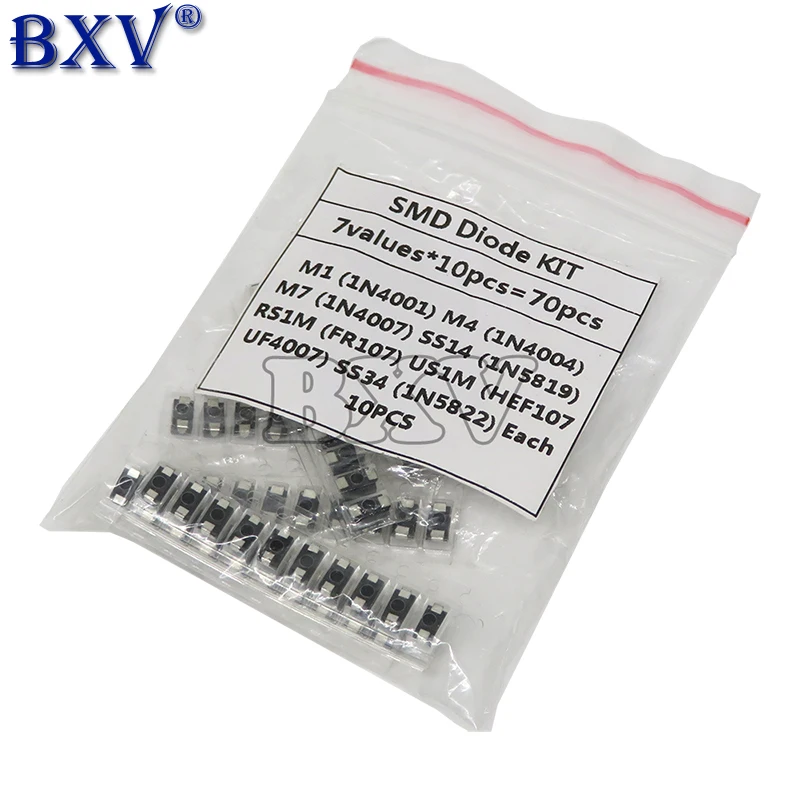 Диоды SMD/M1 (1N4001) / M4 (1N4004) M7 (1N4007)/ SS14 US1M RS1M SS34 Kit 70 шт./лот