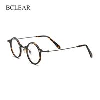 bclear new arrival ultra light titanium myopia glasses spectacle men women retro round acetate fashion optical eyelasses 2022