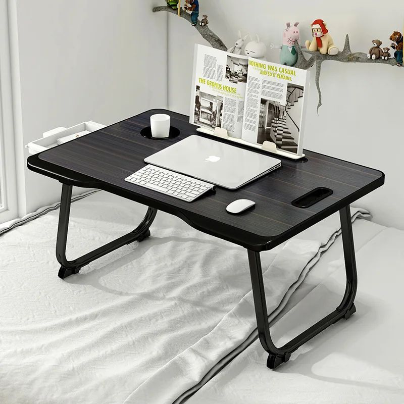 

2022 New Computer Desk Student Bed Folding Table with Drawers Same Color Series Bedroom Dormitory Laptop Bed Study Writing Desk