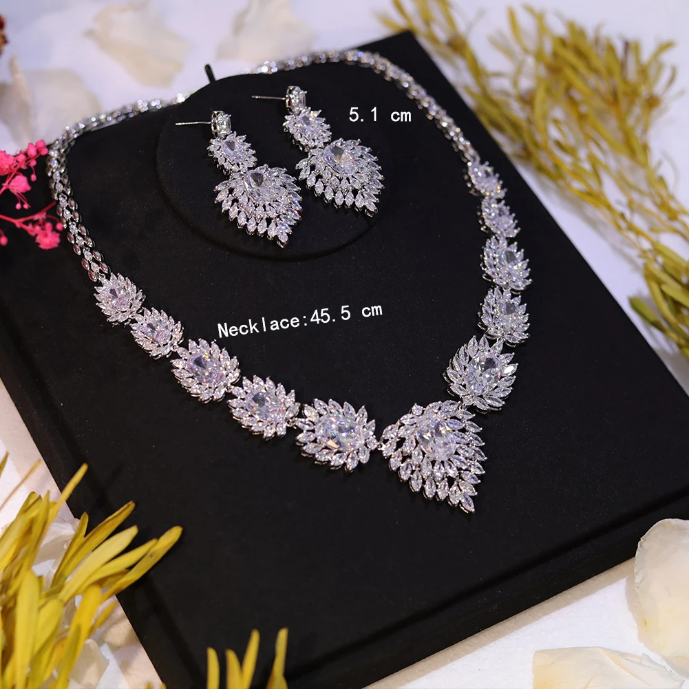 Сверкающее ожерелье из кубического циркония ААА модные свадебные аксессуары