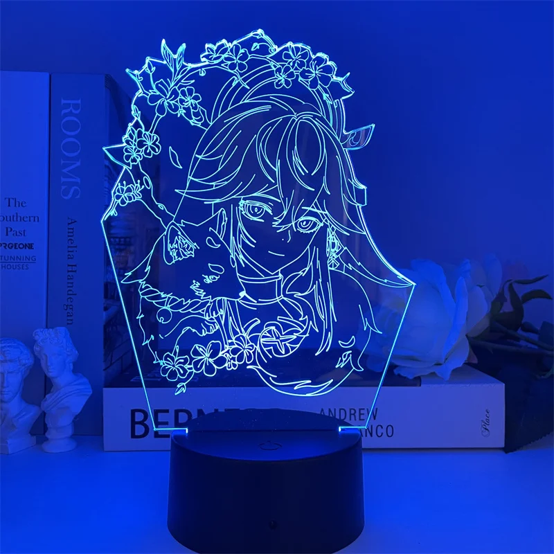 

Genshin Impact Yae Miko 3D Night Light Guuji Yae Around The Game for Kid Bedroom Decor Birthday Gift LED Guuji 7 Colors Light