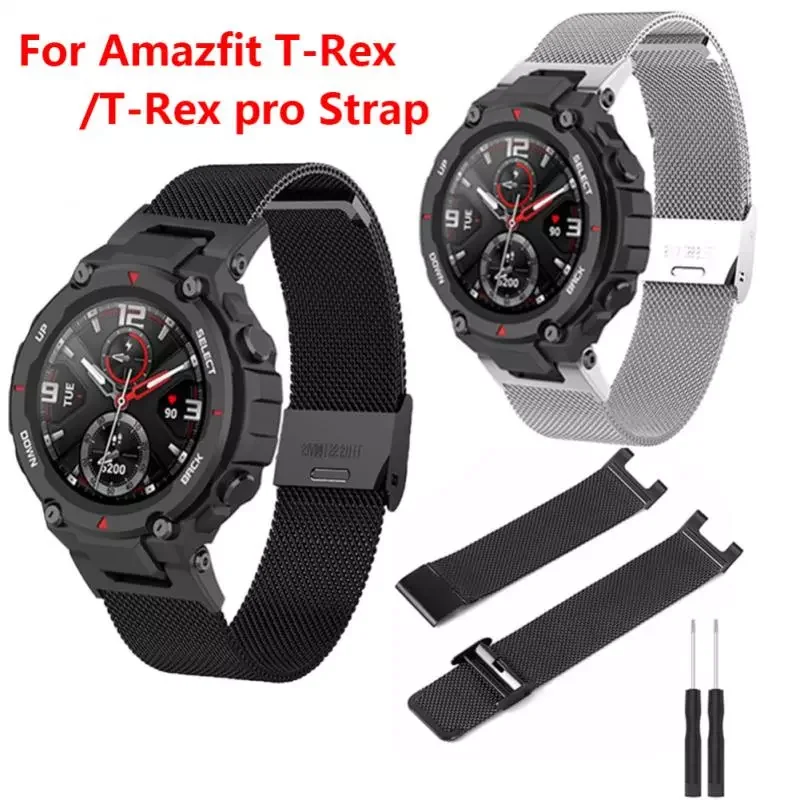 

Metal Watch Band Replacement For Huami T-Rex/T-Rex Pro Smart Watch Fashion Strap For Xiaomi T Rex Wristbands