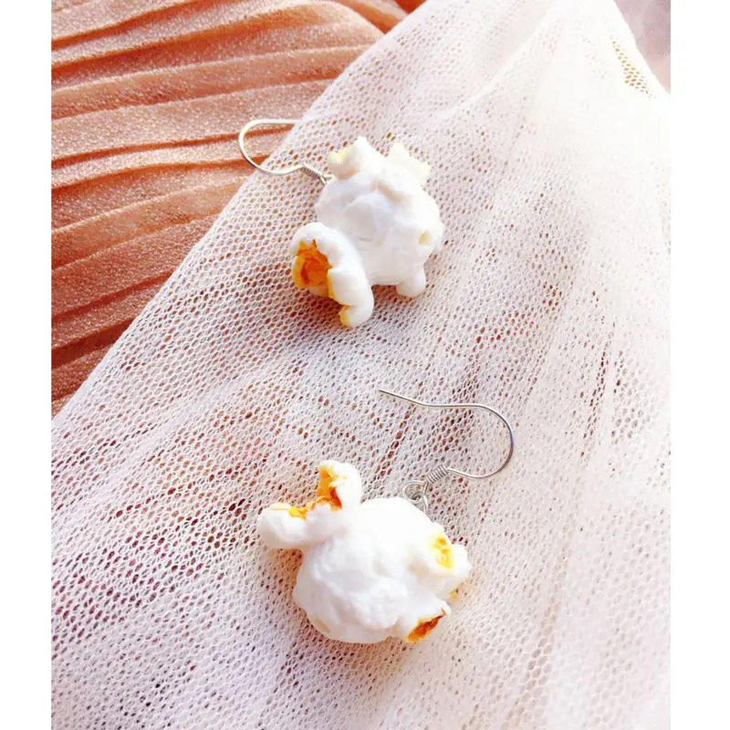

Funny Popcorn Fried Chicken Food Drop Earrings Women Creative Fashion Jewelry
