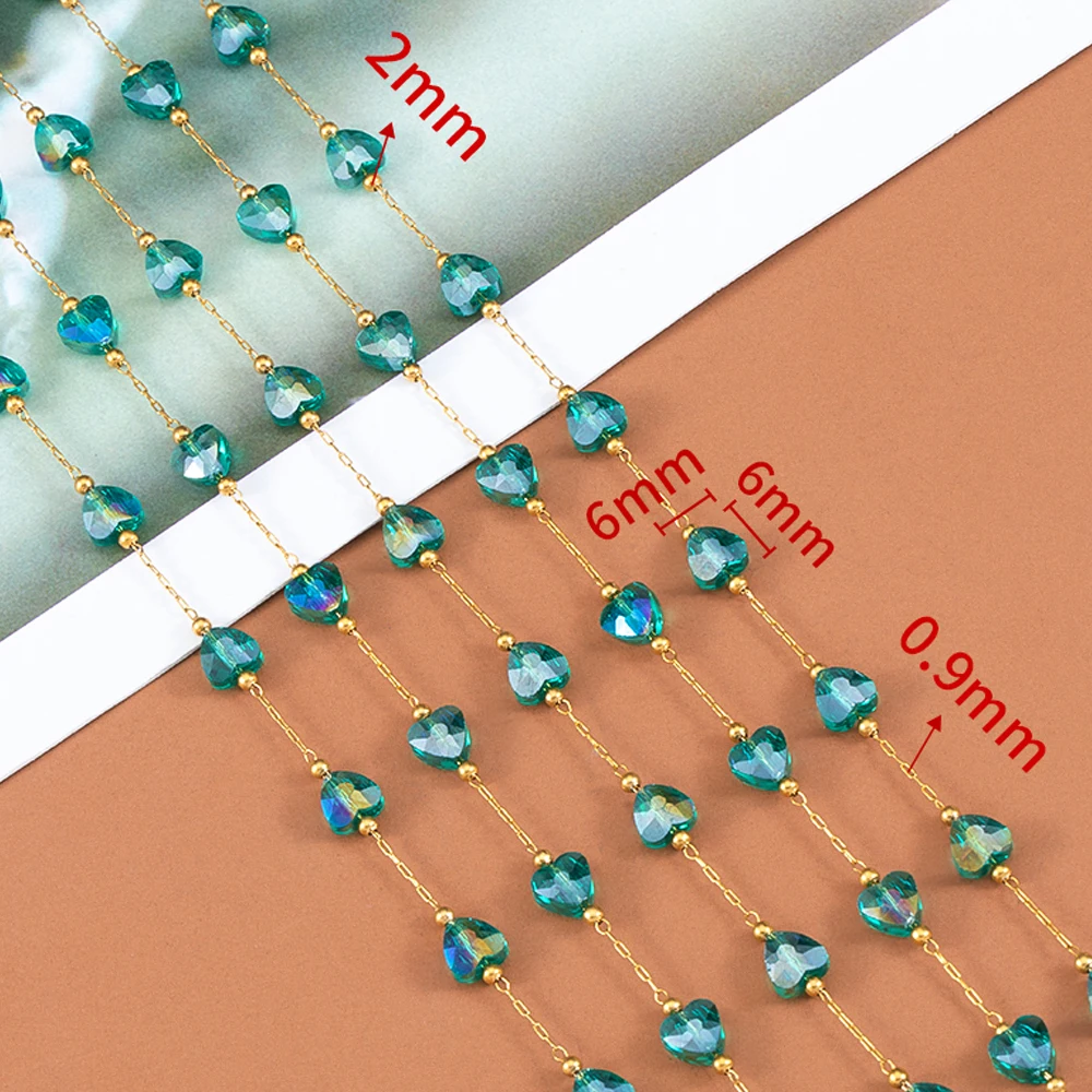 Цепочка Из Нержавеющей Стали с прозрачными камнями прозрачная зеленая цепочка