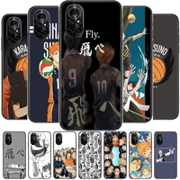 anime haikyuu fly clear phone case for huawei honor 20 10 9 8a 7 5t x pro lite 5g black etui coque hoesjes comic fash design