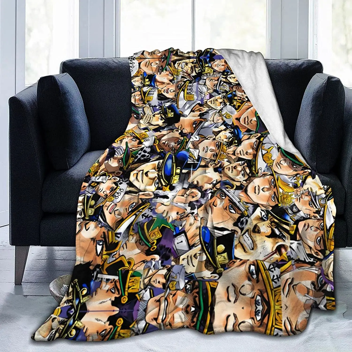 

Jotaro Kujo Fluffy Soft and Comfortable Blanket, Anime Warm Embrace of Sympathy