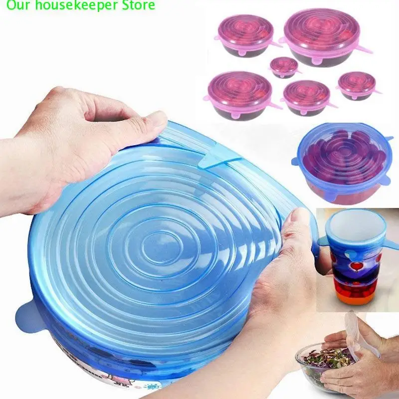 

6 шт., силиконовые аксессуары для хранения свежести продуктов