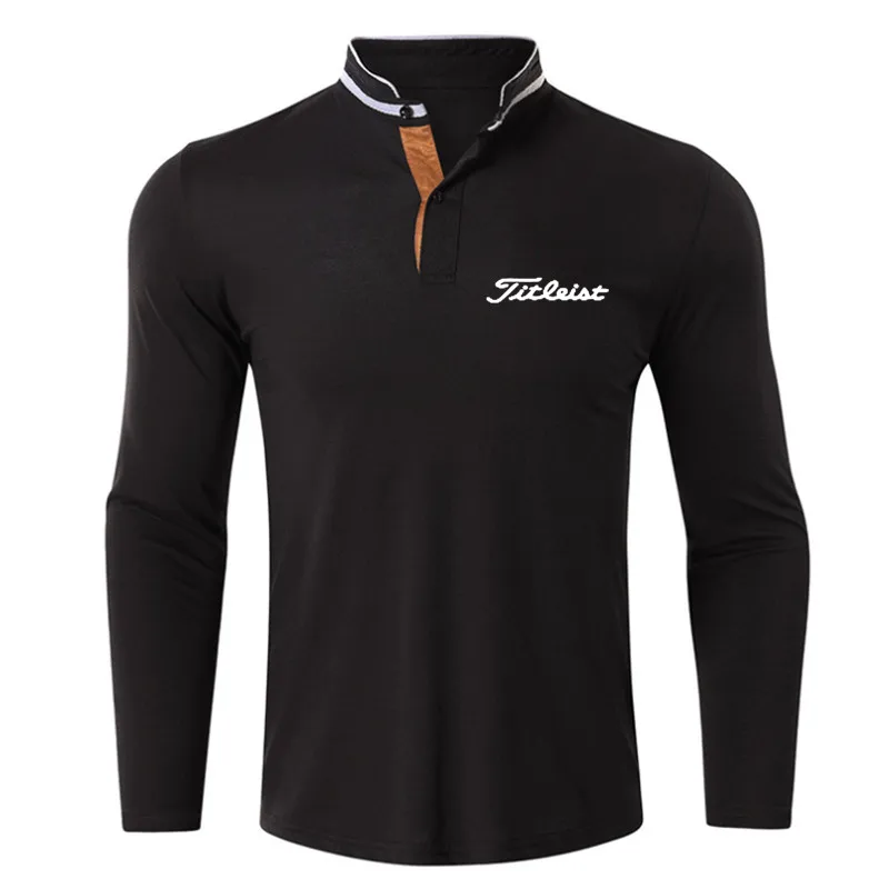

Men Golf Clothing Long Sleeve T-shirt Men's Outdoor Sports Ventilation Loose Bottomed Polo Shirt Half Zip Golf Wear