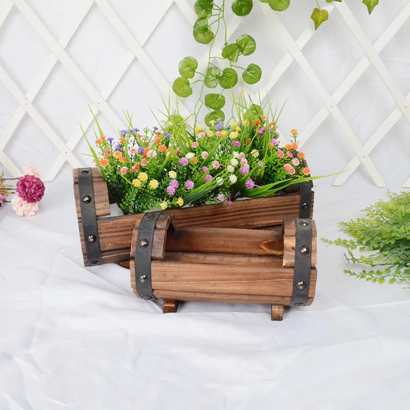 

Solid Wood Flowerpot Outdoor Carbonized Anticorrosive Wood Flowerpot Succulents Potted Flowerpot Outdoor Garden Decoration