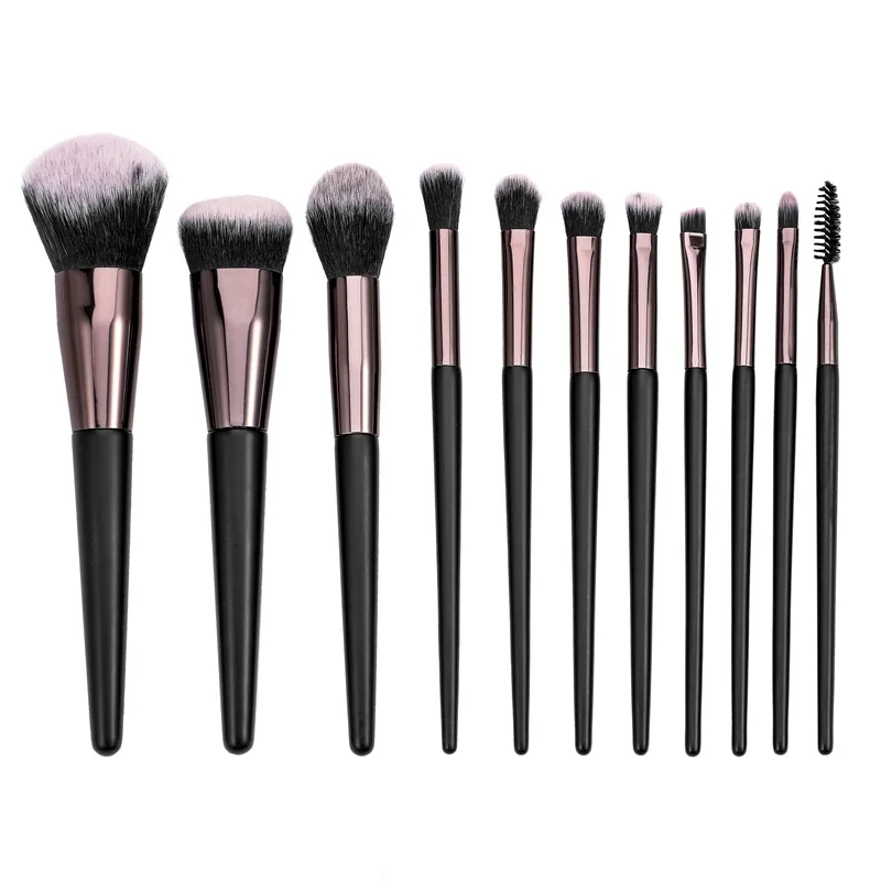 

11Pcs Black Makeup Brushes Set Professional Cosmetics Brushes Eyebrow Powder Foundation Shadows Pinceaux Make Up Tools