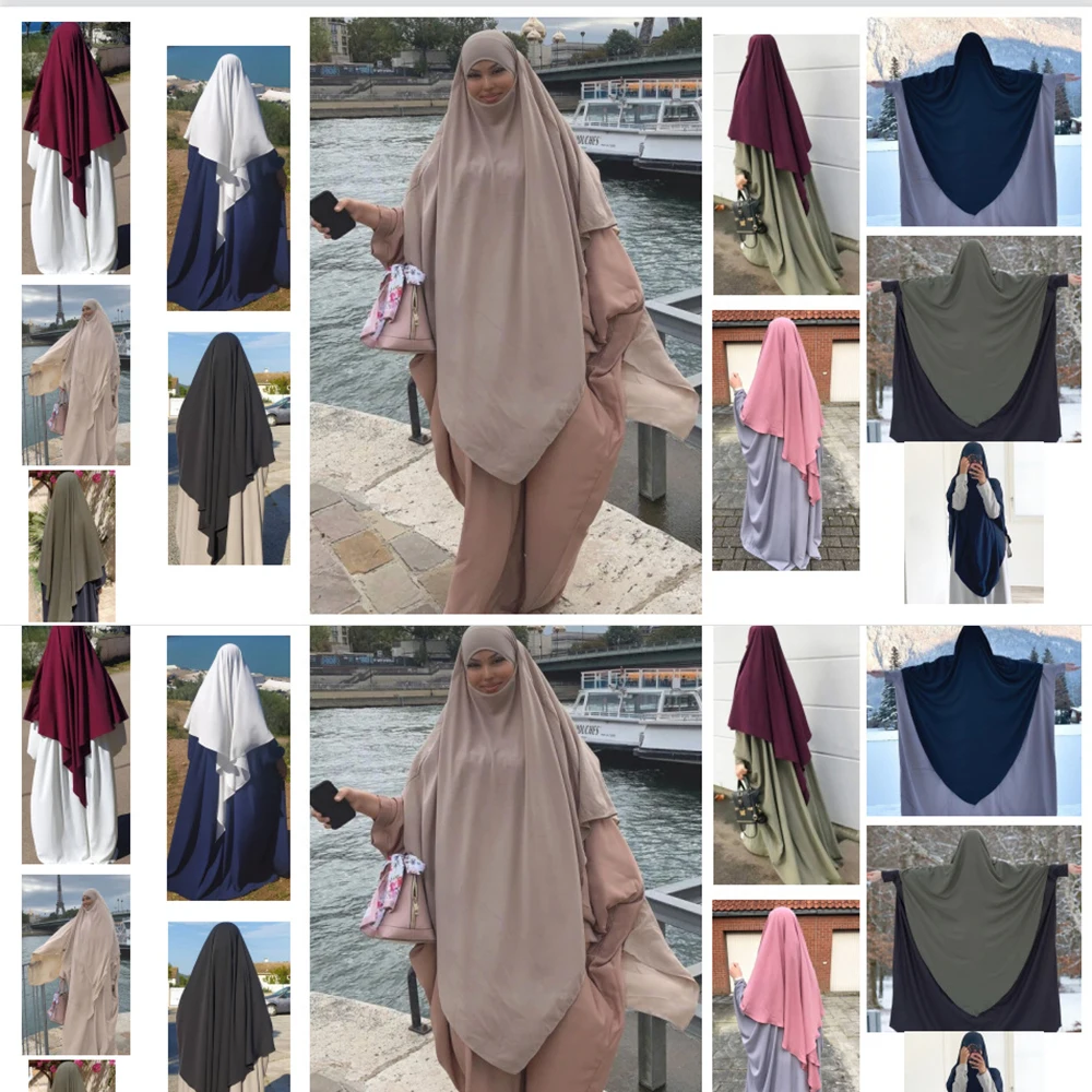 Muslim Fashion Dubai Turkish Turban Solid Muslim Women Khimar Wrap Malaysia Shawls Scarves Moroccan Hijabs 15 Colors Eid 2023