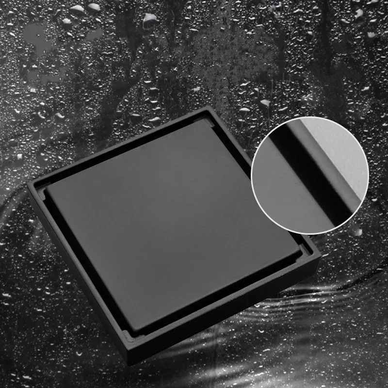 Hidden Floor Drain 10X10cm Black Invisible 304 Stainless Steel Deodorant Shower Room Bathroom Strainer |