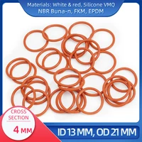 O Ring CS 4 mm ID 13 mm OD 21 mm Material With Silicone VMQ NBR FKM EPDM ORing Seal Gask