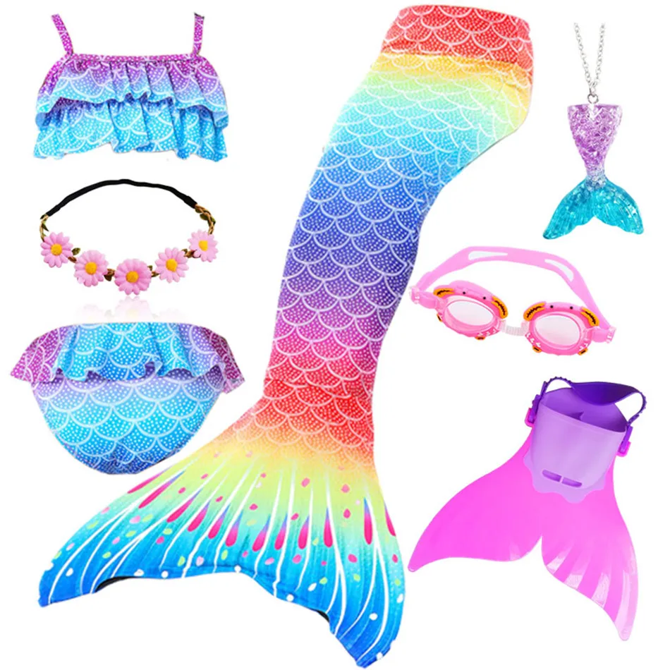 Купальный костюм для девочек с хвостом русалки пляжный купальный моноластами