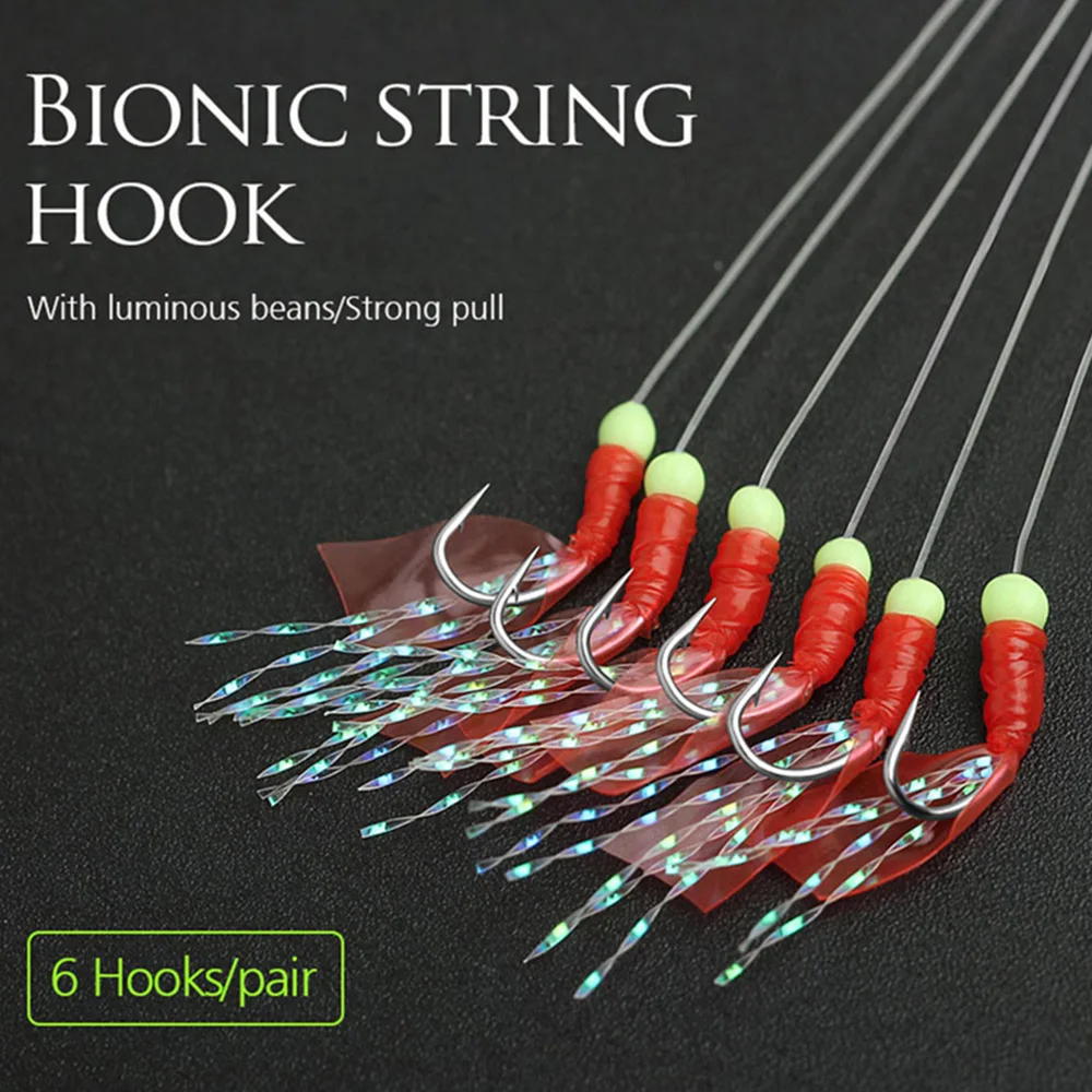 

Fishing Hook Stainless Steel Rigs Swivel Lure Pesca Bait Hook Single Combination High Carbon String Hook With 6 Hooks