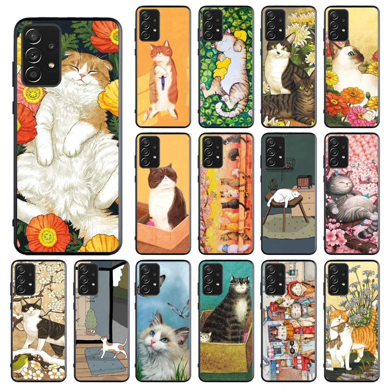 

Cartoon Cats Cat Phone Case for Samsung Galaxy A13 A22 A32 A71 A33 A52 A53 A72 A73 A51 A31 A23 A34 A54 A52 A53S
