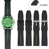 20mm 22mm rubber watch strap for omega seiko rolex tissot tudor iwc watchband sport diving watch bracelet for men women