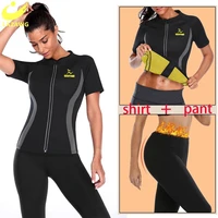 lazawg women slimming waist trainer weight loss shirt women body shaper weight loss hot neoprene sauna sweat pants for women