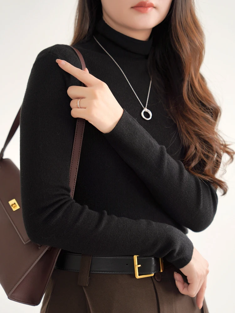 Closed-Eye Storage Light Soft Skin Fleece Turtleneck Knitwear Women Autumn and Winter Slim fit Slimming Pile Collar Penny Pri...