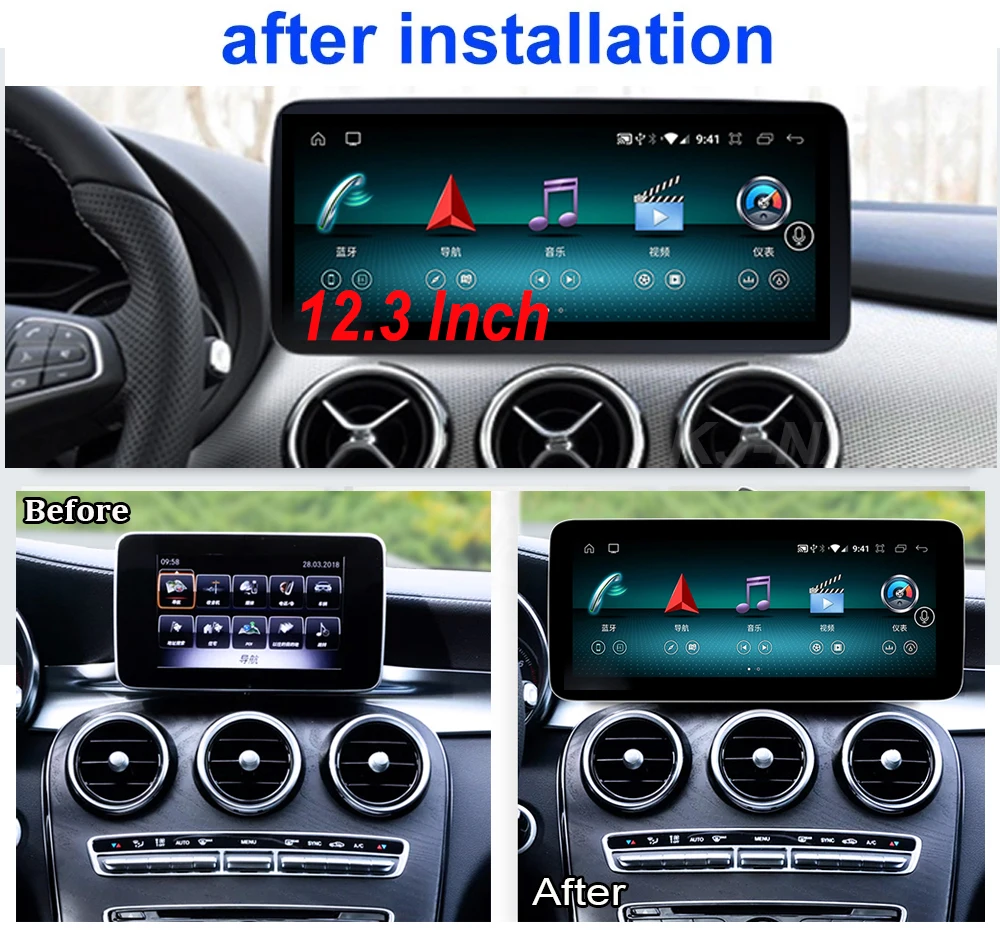 Car Radio GPS Navigation Video Stereo 12.3" Android 12 For Mercedes Benz C-Class W205 / GLC-Class X253 / V-Class W446 2016 -2018 images - 6