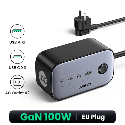 UGREEN 100 Вт Szybka настольное зарядное устройство GaN, зарядная станция, быстрое зарядное устройство для ноутбука Macbook iPhone 17 16 Pro, зарядное устройство для телефона