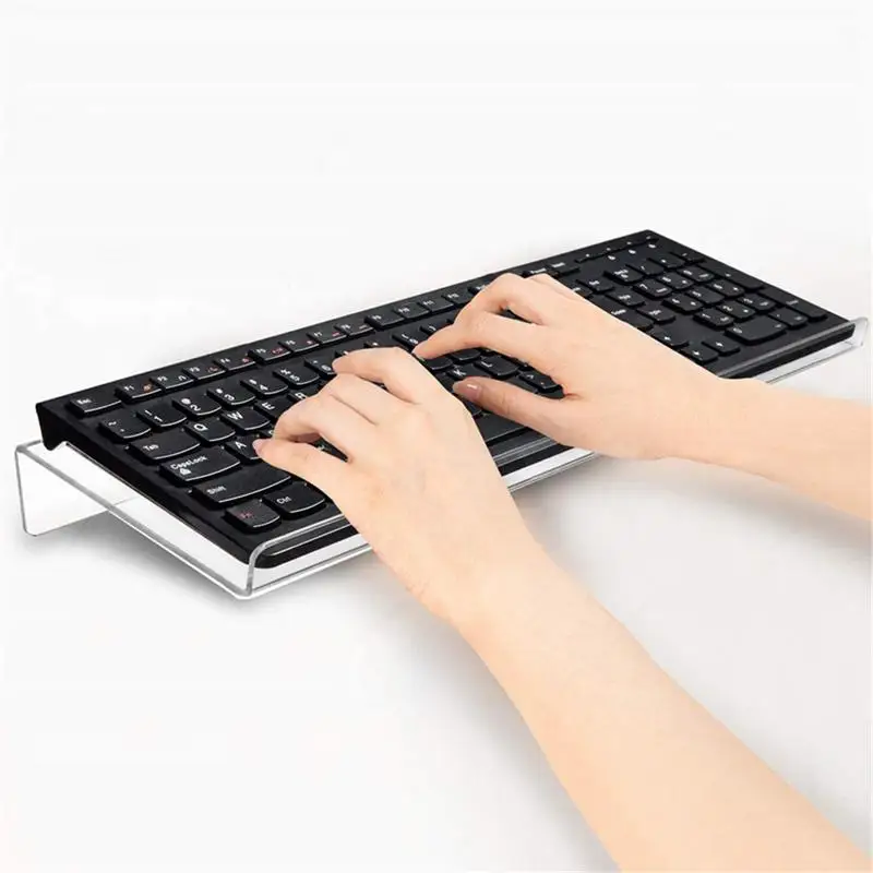 

Acrylic Tilted Computer Keyboard Holder Clear Keyboard Stand For Easy Ergonomic Typing Office Desk Home School